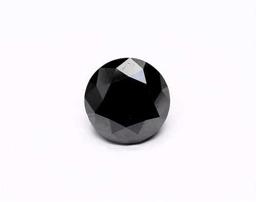 1.59 Carat Natural Black Round Diamond GIA