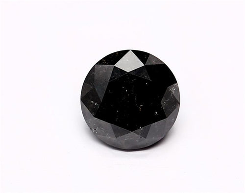 0.79 Carat Natural Black Round Diamond GIA