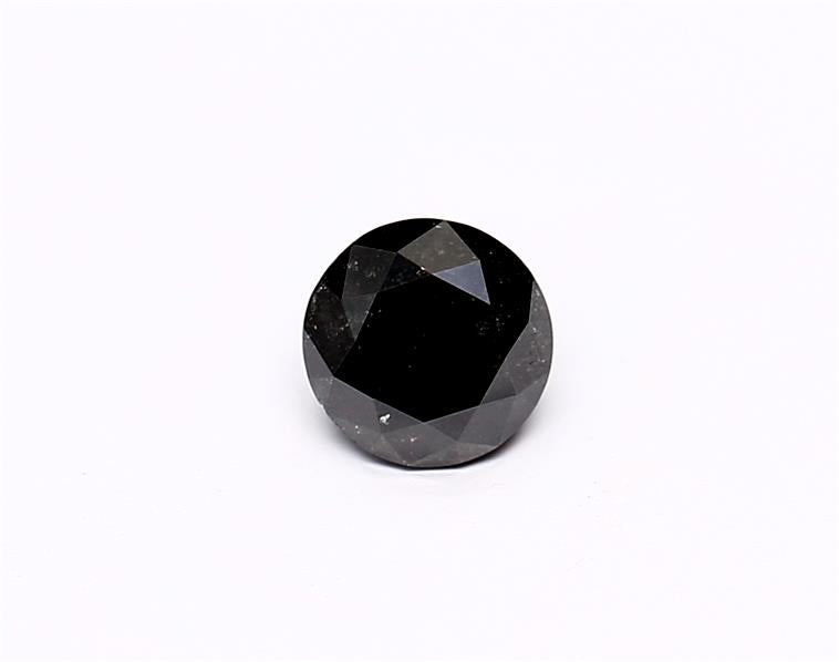 0.64 Carat Natural Black Round Diamond GIA