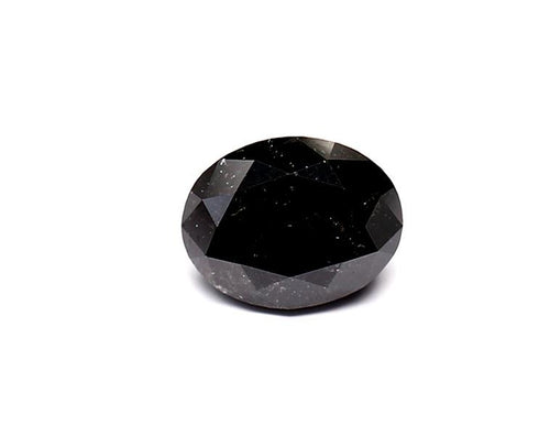 1.54 Carat Natural Black Oval Diamond GIA