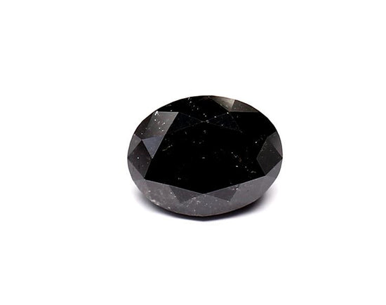 1.54 Carat Natural Black Oval Diamond GIA