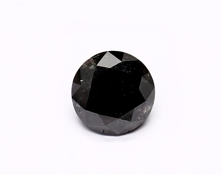1.21 Carat Natural Black Round Diamond GIA