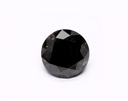 1.21 Carat Natural Black Round Diamond GIA