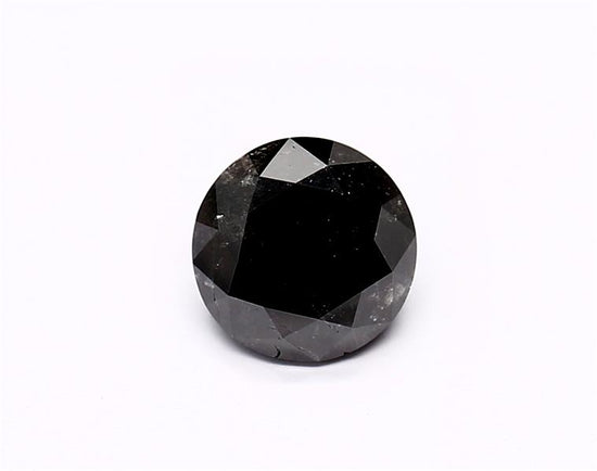 1.21 Carat Natural Black Round Diamond GIA