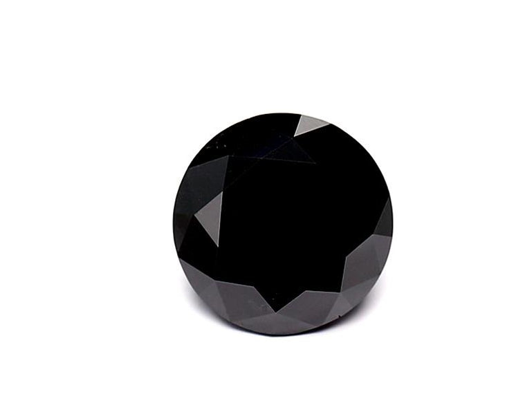 1.65 Carat Natural Black Round Diamond GIA