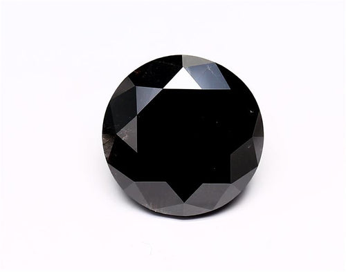 3.84 Carat Black Round Diamond