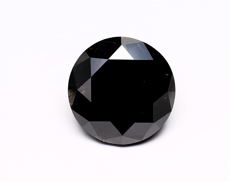 3.84 Carat Black Round Diamond
