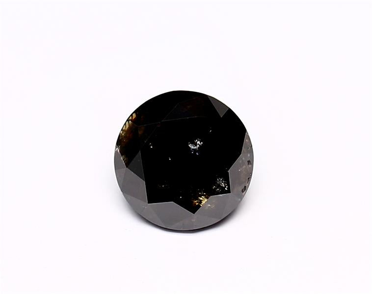 1.14 Carat Natural Black Round Diamond GIA