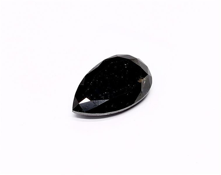 1.21 Carat Natural Black Pear Diamond GIA