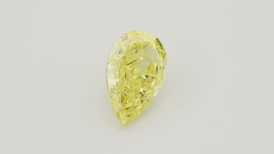 3.02 Carat Fancy Vivid Yellow Pear Diamond VS1 GIA