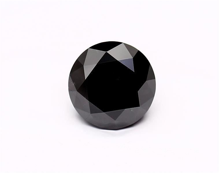 1.45 Carat Natural Black Round Diamond GIA