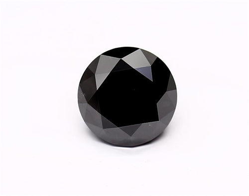 1.45 Carat Natural Black Round Diamond GIA
