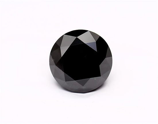 1.45 Carat Natural Black Round Diamond GIA