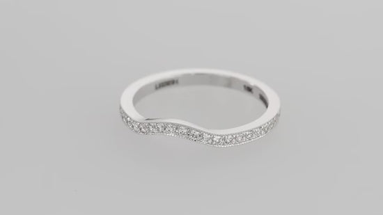 Contoured Milgrain Diamond Wedding Band