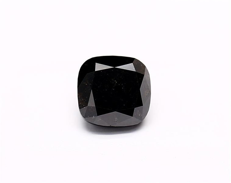 1.22 Carat Natural Black Cushion Diamond GIA