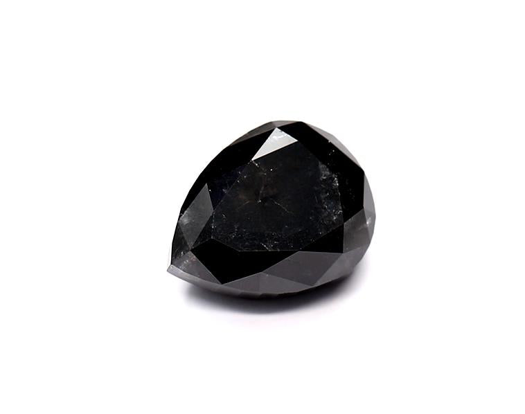 2.51 Carat Natural Black Pear Diamond GIA