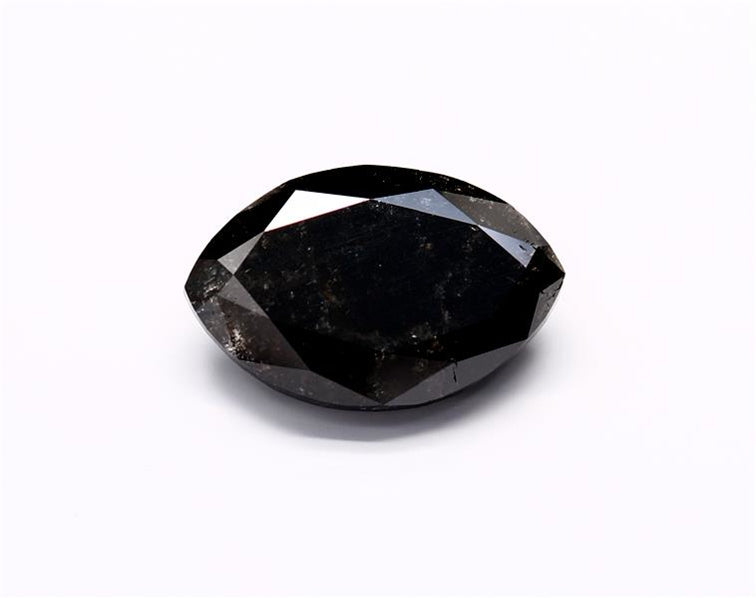 7.37 Carat Natural Black Marquise Diamond GIA