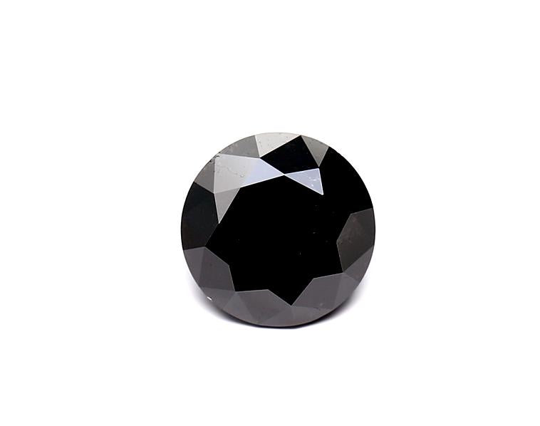 1.82 Carat Natural Black Round Diamond GIA