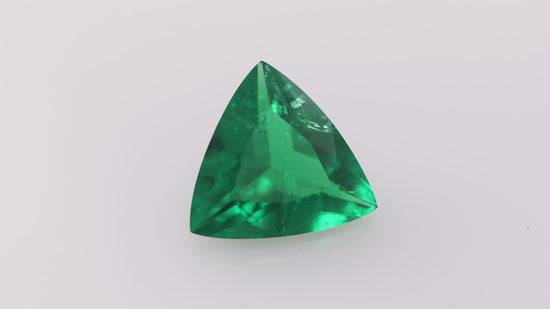 1.24 Carat Green COLOMBIAN Trilliant Emerald MUZO and GRS
