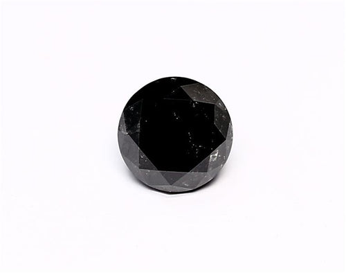 1.61 Carat Natural Black Round Diamond GIA