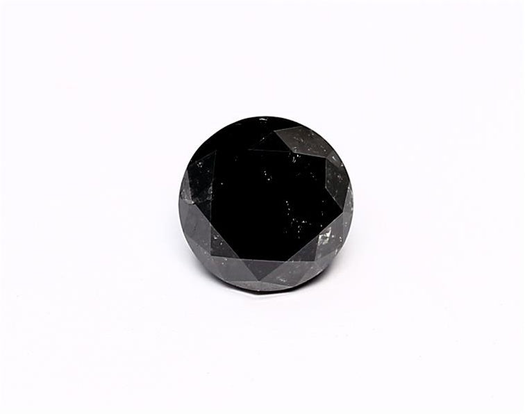 1.61 Carat Natural Black Round Diamond GIA