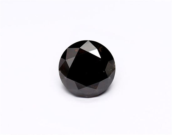 1.67 Carat Natural Black Round Diamond GIA