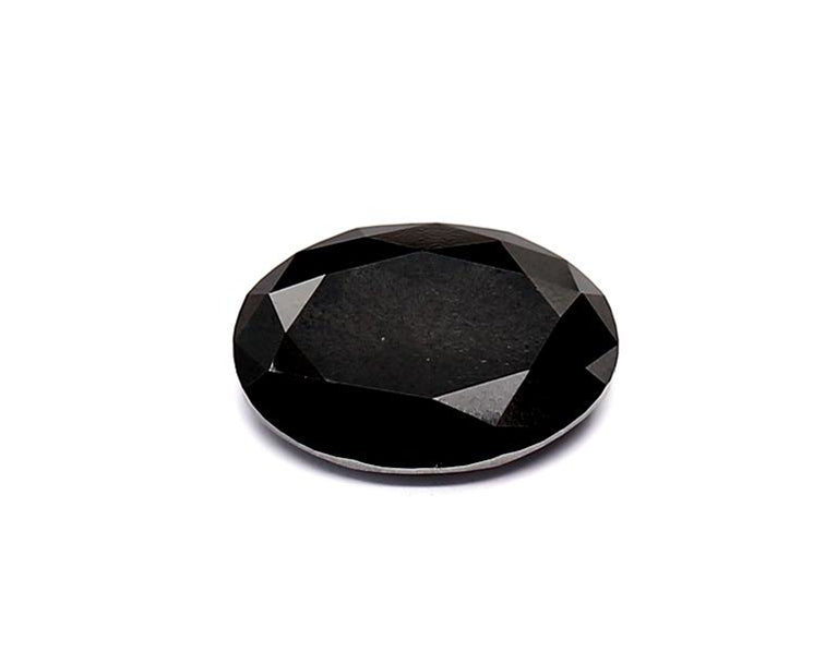 1.38 Carat Natural Black Oval Diamond GIA
