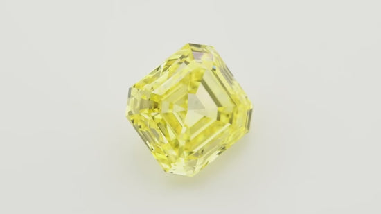 1.62 Carat Fancy Intense Yellow Asscher Diamond IF GIA