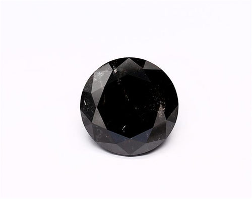 2.46 Carat Natural Black Round Diamond GIA