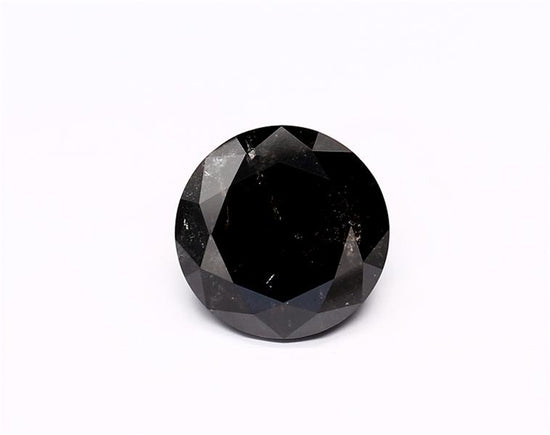 2.46 Carat Natural Black Round Diamond GIA