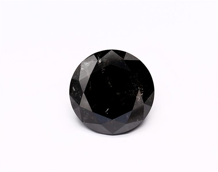 2.46 Carat Natural Black Round Diamond GIA