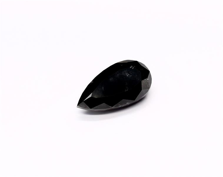 1.52 Carat Natural Black Pear Diamond GIA