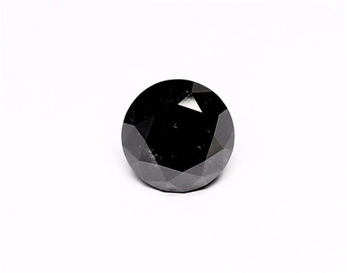 1.56 Carat Natural Black Round Diamond GIA