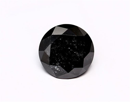 0.83 Carat Natural Black Round Diamond GIA