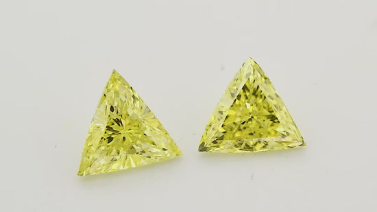 0.41 Carat Fancy Vivid Yellow Triangle Diamonds (VS2)