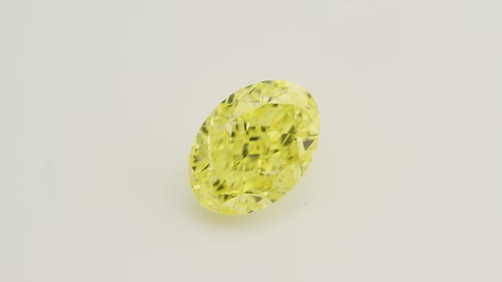 0.83 Carat Fancy Intense Yellow Oval Diamond VVS1 GIA
