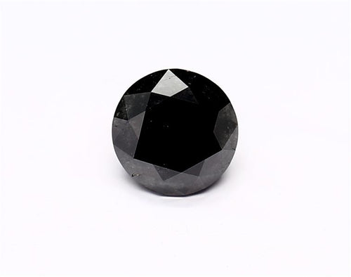 1.27 Carat Natural Black Round Diamond GIA