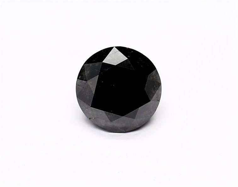 1.27 Carat Natural Black Round Diamond GIA
