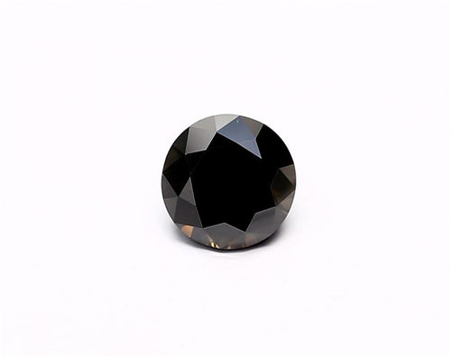 1.51 Carat Natural Black Round Diamond GIA