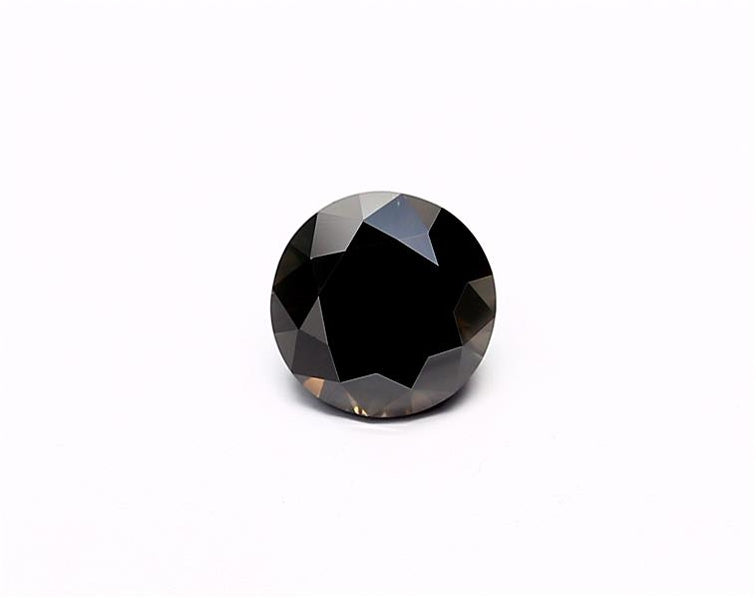 1.51 Carat Natural Black Round Diamond GIA