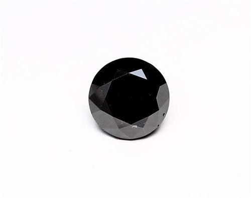 1.49 Carat Natural Black Round Diamond GIA