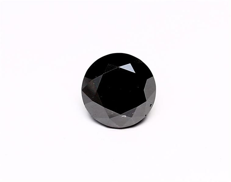 1.49 Carat Natural Black Round Diamond GIA