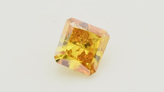0.13 Carat Fancy Intense Yellow Orange Radiant Diamond (VS2) GIA