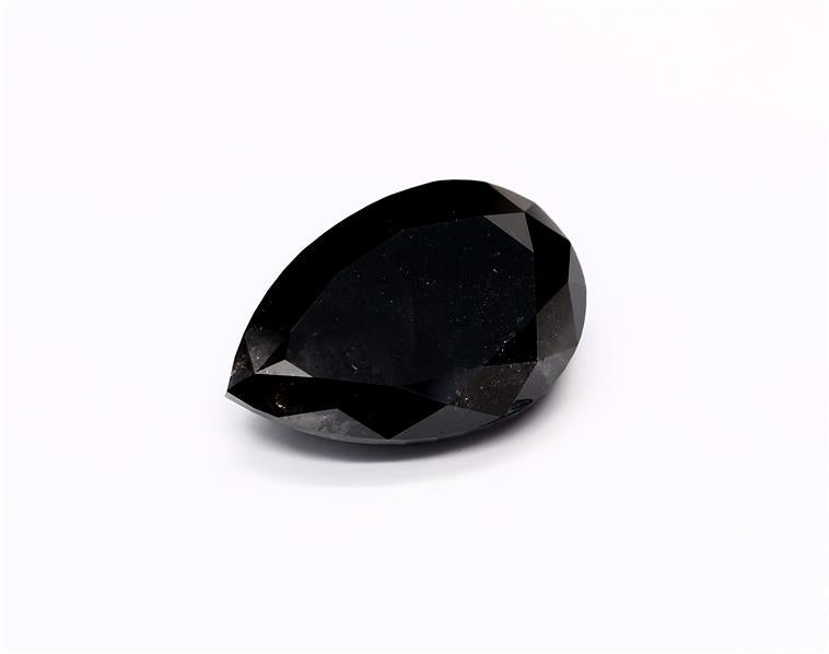 7.55 Carat Black Pear Diamond