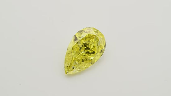 0.85 Carat Fancy Intense Yellow Pear Diamond VS2 GIA