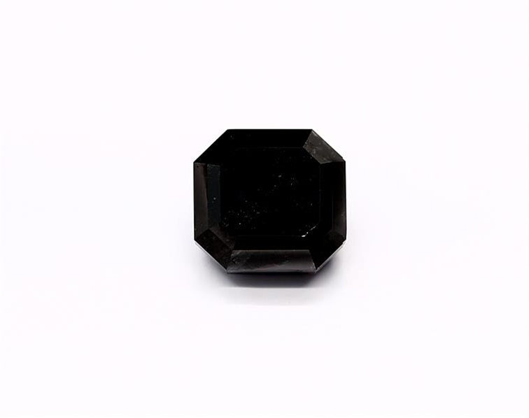 4.61 Carat Natural Black Sq emerald Diamond GIA