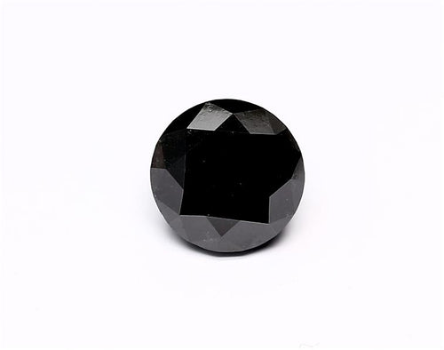 3.03 Carat Natural Black Round Diamond GIA