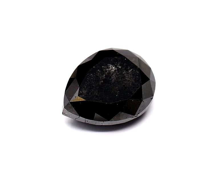 2.86 Carat Natural Black Pear Diamond GIA