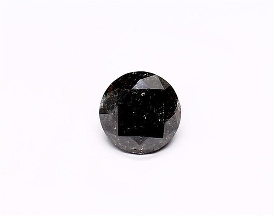 0.68 Carat Natural Black Round Diamond GIA