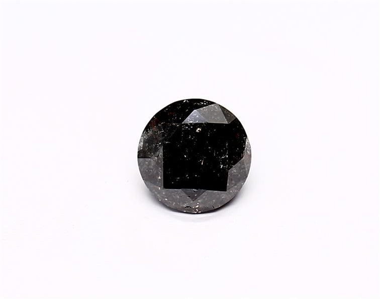 0.68 Carat Natural Black Round Diamond GIA
